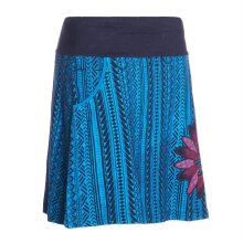 Vishes Damen Mini-Rock Baumwolle Blumen-Muster Drawstring-Bund mit Taschen schwarz 36