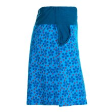 Vishes Damen Mini-Rock Baumwolle Blumen-Muster Bund zum Schnüren mit Taschen blau 38