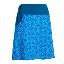 Vishes Damen Mini-Rock Baumwolle Blumen-Muster Bund zum Schnüren mit Taschen blau 38