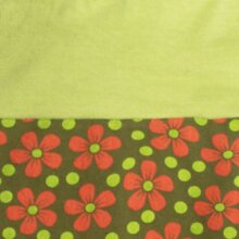 Vishes Damen Mini-Rock Baumwolle Blumen-Muster Bund zum Schnüren mit Taschen olive 38