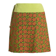 Vishes Damen Mini-Rock Baumwolle Blumen-Muster Bund zum Schnüren mit Taschen olive 40