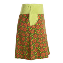 Vishes Damen Mini-Rock Baumwolle Blumen-Muster Bund zum Schnüren mit Taschen olive 40