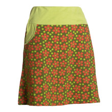 Vishes Damen Mini-Rock Baumwolle Blumen-Muster Bund zum Schnüren mit Taschen olive 40