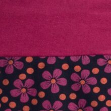 Vishes Damen Mini-Rock Baumwolle Blumen-Muster Bund zum Schnüren mit Taschen schwarz-dunkelrot 42