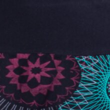 Vishes Damen Mini-Rock Baumwolle Mandala-Muster breiter Bund zum Schnüren mit Taschen schwarz 48