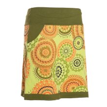 Vishes Damen Mini-Rock Baumwolle Mandala-Muster breiter Bund mit Kordel-Zug und Taschen hellgrün 40