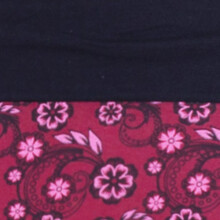 Vishes Damen Mini-Rock Baumwolle Blumen-Muster Drawstring-Bund mit Taschen dunkelrot 36