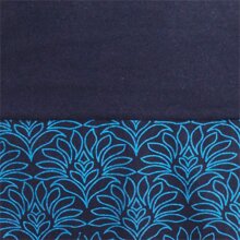 Vishes Damen Mini-Rock Baumwolle Blumen-Muster extra breiter Bund mit Kordel-Zug und Taschen schwarz-türkis 38