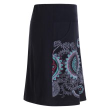 Vishes - Kurzer Damen Baumwoll-Rock Taschen-Rock Mini-Röcke große Mandalas schwarz 48