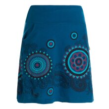 Vishes - Kurzer Damen Baumwoll-Rock Taschen-Rock Mini-Röcke große Mandalas türkis 46