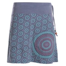 Vishes - Kurzer Damen Baumwoll-Rock Taschen-Rock Mini-Röcke Blümchen Mandala grau 40