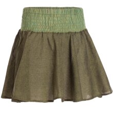 Vishes Damen Mini-Rock Baumwolle Casual elastischer Bund olive 34-40