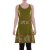 Vishes Damen mittellanges Kleid Baumwolle Geometrisch A-Linie olive 40
