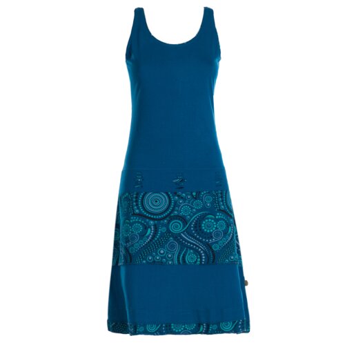 Vishes Sommerkleid Damen Trägerkleid Jersey Ethno-Print Cutwork