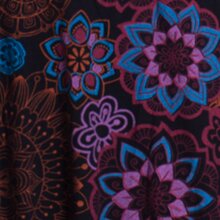 Vishes Damen Kleid Baumwolle geblümt Ballonkleid ärmellos schwarz 46