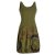 Vishes Damen mittellanges Kleid Baumwolle geometrisches Muster Ballonkleid olive 40
