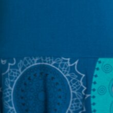 Vishes Damen mittellanges Kleid Baumwolle geometrisches Muster Ballonkleid türkis 38