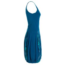 Vishes Damen mittellanges Kleid Baumwolle geometrisches Muster Ballonkleid türkis 38