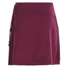 Vishes Damen Mini-Rock Baumwolle Mandala-Muster breiter Bund zum Schnüren mit Taschen dunkelrot 42