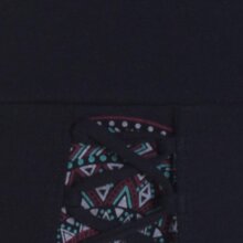 Vishes Damen Mini-Rock Baumwolle Mandala-Muster breiter Bund zum Schnüren mit Taschen schwarz 40-42