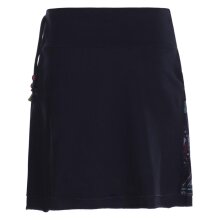 Vishes Damen Mini-Rock Baumwolle Mandala-Muster breiter Bund zum Schnüren mit Taschen schwarz 40-42