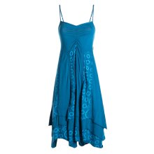 vishes Hippie Kleid Sommerkleid Lagenlook türkis 40