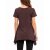 Vishes Kurzarm Zipfeltop Damen Asymmetrisch Unifarben Jersey Baumwolle braun 42