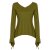 Vishes Zipfelshirt Damen Langarm Zipfelärmel V-Ausschnitt Jersey olive 40