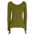 Vishes Zipfelshirt Damen Langarm Zipfelärmel V-Ausschnitt Jersey olive 40