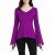 Vishes Zipfelshirt Damen Langarm Zipfelärmel V-Ausschnitt Jersey violett 40