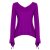 Vishes Zipfelshirt Damen Langarm Zipfelärmel V-Ausschnitt Jersey violett 40