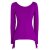 Vishes Zipfelshirt Damen Langarm Zipfelärmel V-Ausschnitt Jersey violett 40