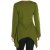 Vishes - Einfarbige Baumwoll Zipfel-Tunika Damen Langarm Herbst Asymmetrisch olive 42