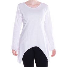 Vishes - Einfarbige Baumwoll Zipfel-Tunika Damen Langarm...