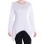 Vishes - Einfarbige Baumwoll Zipfel-Tunika Damen Langarm Herbst Asymmetrisch weiß 42
