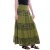 Vishes Damen Maxi-Rock Baumwolle Vintage Retro extra breiter Bund mit Kordel-Zug olive