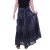 Vishes Damen Maxi-Rock Baumwolle Vintage Retro extra breiter Bund mit Kordel-Zug schwarz