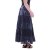 Vishes Damen Maxi-Rock Baumwolle Vintage Retro extra breiter Bund mit Kordel-Zug schwarz