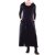 Vishes Langes Latzkleid Damen Handgewebt Bindeträger Gürtel Oversize schwarz 42-44