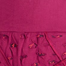 Vishes Damen A-Linie Rock Baumwolle Blumen-Muster elastischer Bund mit Taschen dunkelrot 40