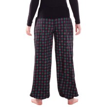 Vishes Sommer Haremshose Pluderhose mit Patchwork-Print. elastischem Bund, Freesize 34–44 schwarz-1