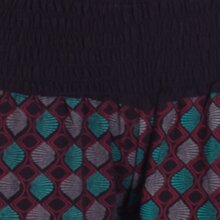 Vishes Sommer Haremshose Pluderhose mit Patchwork-Print. elastischem Bund, Freesize 34–44 schwarz-1