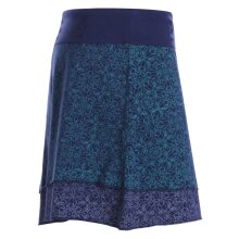 Vishes Damen Mini-Rock Baumwolle Blumen-Muster extra breiter Bund mit Kordel-Zug und Taschen dunkelblau 36