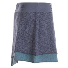 Vishes Damen Mini-Rock Baumwolle Blumen-Muster extra breiter Bund mit Kordel-Zug und Taschen grau 38