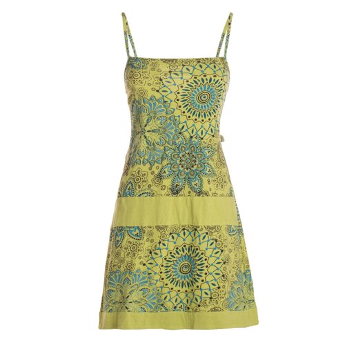 Vishes Supermini Kleid Damen Bedruckt Spaghettiträger Jersey Baumwolle