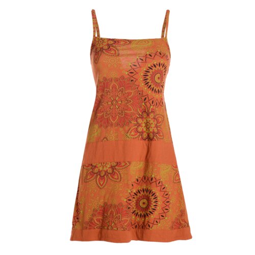 vishes Minikleid Hippie Boho Kleid orange 40