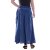 Vishes Damen Maxi-Rock Baumwolle Boho elastischer Bund mit Kordel-Zug blau