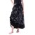 Vishes - langer Damen Maxi-Rock längen-verstellbar Baumwolle Blüten-Muster schwarz 46-48