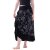 Vishes - langer Damen Maxi-Rock längen-verstellbar Baumwolle Blüten-Muster schwarz 46-48
