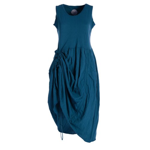 Vishes verstellbares Damen Kleid Langes oder kurzes Sommerkleid Damen Kleider Sommer  türkis 44